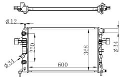 RADYATÖR BRAZING ASTRA G-ZAFIRA 1.4 16V-1.6 16V-1.8 16V-2.0 16V-2.2 16V AC KLİMASIZ MEK OTOM BR 600-ORIS-1300196-1300214-1300257