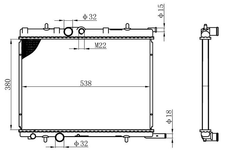 RADYATÖR 307 00 C4 04 1.4-1.6 16V-PARTNER-BERLINGO 97 2.0HDI 00 AC -- MEKx380X538X16 1 SIRA CU PL-ORIS-1331.LS-1330.N7-1330.F4-1330.82