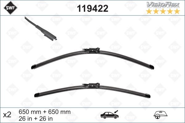 SİLECEK SÜPÜRGESİ ÖN AUDI Q7 650 x 650 mm-VALEO-4L1955425B-4L1955426A