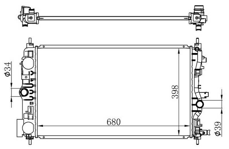 RADYATÖR BRAZİNG ASTRA J 09 2.0CDTI MEK AC KLİMASIZ 680x398x26-ORIS BOP514026-1300346