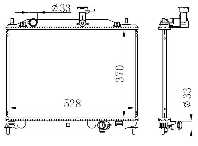 RADYATÖR BRAZİNG ACCENT ERA 1.5 CRDI 05 AC KLİMASIZ MANUEL 370x528x26-ORIS BHY073026-253101E301