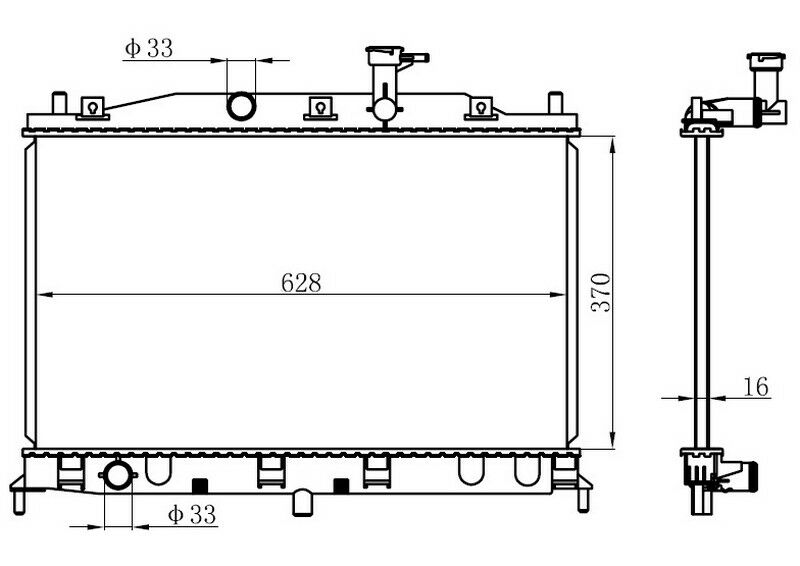 RADYATÖR BRAZİNG ACCENT ERA 1..4/1.6I 05 AC KLİMASIZ MEK 370x628x18-ORIS BHY036016-253101E100-253101E150