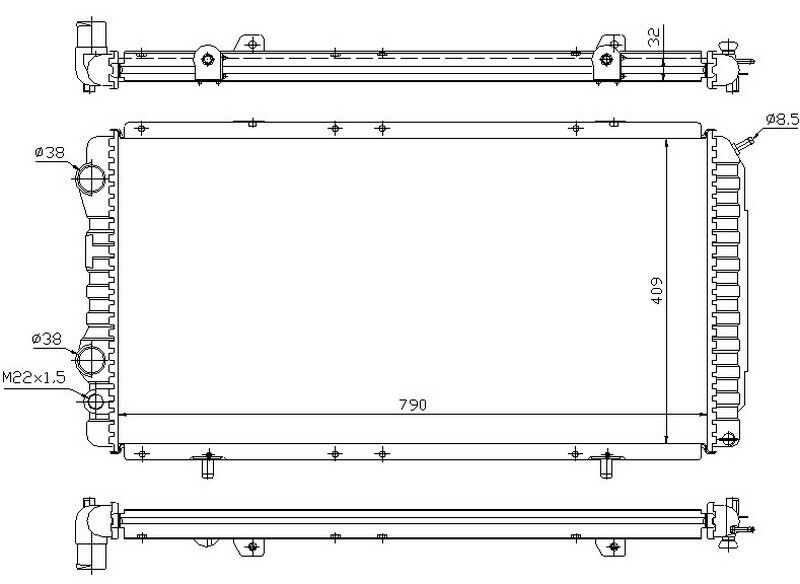 RADYATÖR BOXER-DUCATO-JUMPER 97-02 1.9D-2.5D-2.8HDI AC MEK 790x415x34-ORIS MFI189034-1330.L5-1311003080-1330.L8-1330.F1