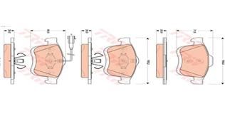 ÖN BALATA DOBLO 1.4 1.3D 1.6D 2.0D 10 COMBO 1.4 12 1.3CDTİ 12 1.6CDTİ 12 2.0CDTİ 12-TRW GDB1864-77364929-77365311-77365396-WVA24727