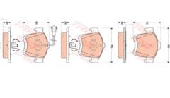 ÖN BALATA DOBLO 1.4 1.3D 1.6D 2.0D 10 COMBO 1.4 12 1.3CDTİ 12 1.6CDTİ 12 2.0CDTİ 12-TRW GDB1864-77364929-77365311-77365396-WVA24727