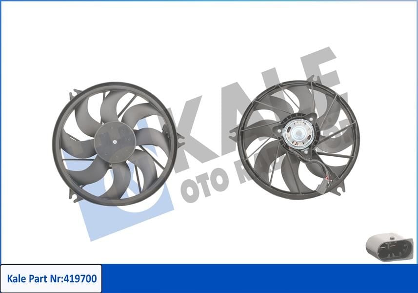 FAN MOTORU DAVLUMBAZLI P206 1.1-1.4-1.4-1.6-2.0 16V-1.6HDI-2.0HDI 98 250W-385mm 160W-380mm-KALE-1253.91-1253.92-1254.80