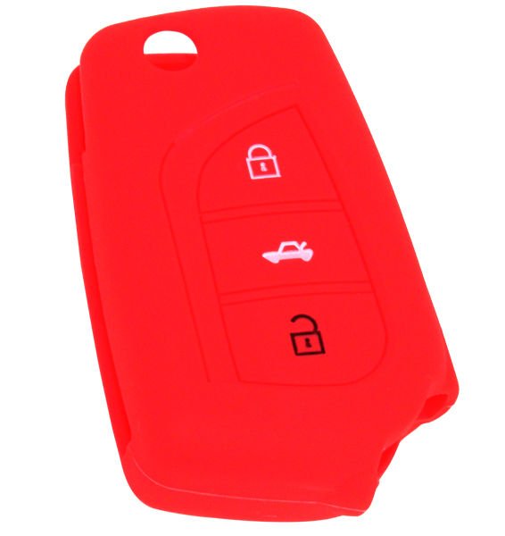 KONTAK ANAHTAR KUMANDA KORUYUCU KILIF SİLİKON 3 TUŞ KIRMIZI TOYOTA AURIS-AFT HMA141-K-HMA141-K