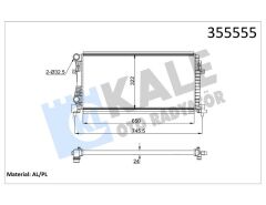 RADYATÖR GOLF VII-A3-LEON-OCTAVIA 1.2 TFSİ-1.6 TDİ 13 650x322x23 MRK/OTOM-KALE 355555-5Q0121251EB-5Q0121251EC
