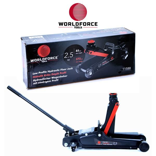 HİDROLİK KRİKO 2.5 TON DÜŞÜK PROFİL UZUN ŞASE GARAJ EKİPMANLARI HIRDAVAT-WORLDFORCE 11588