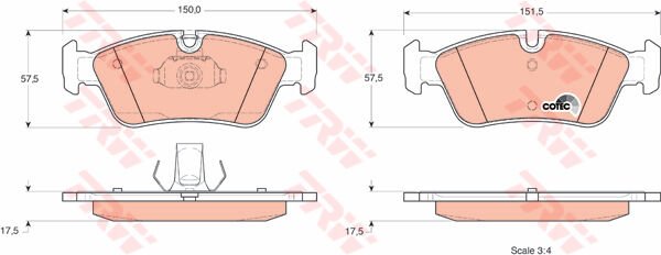 FREN BALATASI ON BMW E46 E36 91 05-TRW GDB1348-34116761244