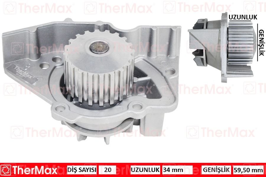 DEVİRDAİM PARTNER-BERLINGO 96 JUMPER-SCUDO 96-02 EXPERT 96 PA391 PA911 20 DİŞ-59.5mm-34m-THERMAX T01.217-9627667988-1201.52-1201.65-1201.A4