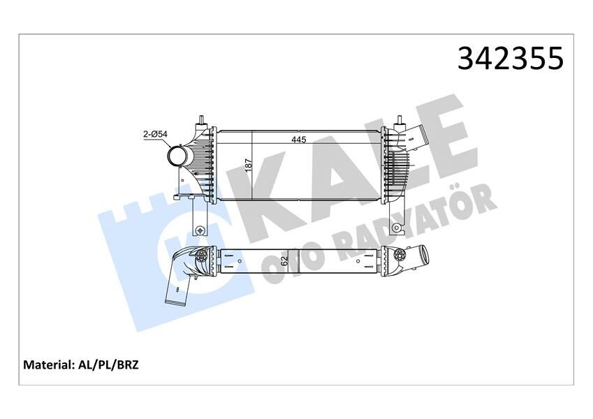 TURBO RADYATÖRÜ INTERCOOLER NISSAN NAVARA-PATHFINDER AL-PL-BRZ-KALE 342355-14461EB360