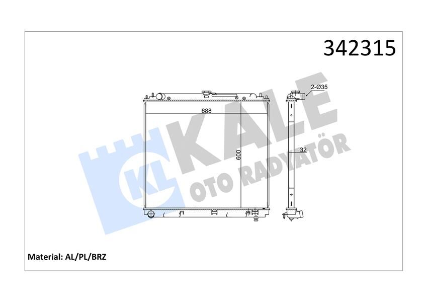 RADYATÖR NISSAN NAVARA-NP300-PATHFINDER AL-PL-BRZ-KALE 342315-21410EB30A-21410EB31A