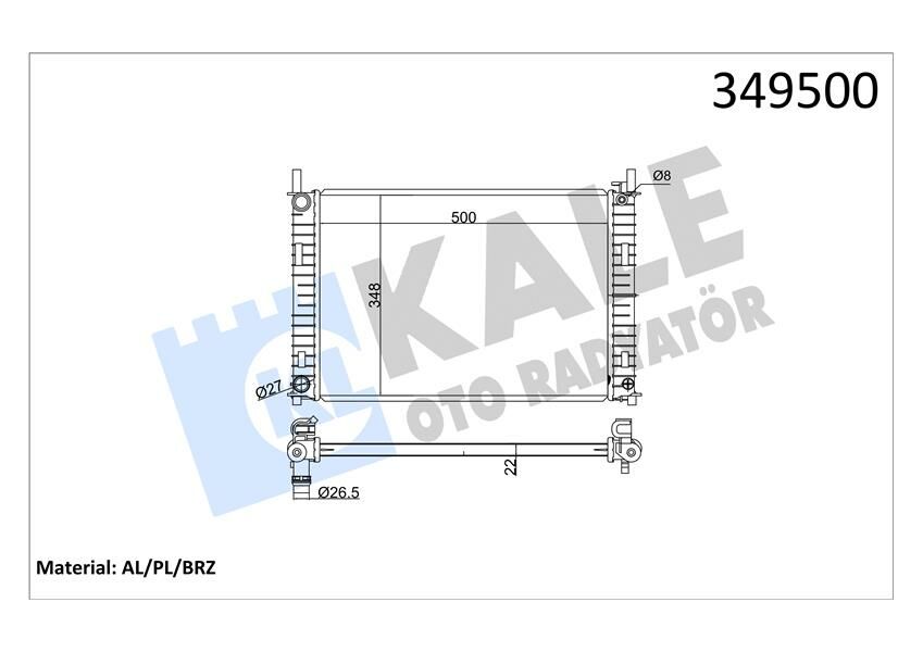 MOTOR SU RADYATORU FIESTA 1.25 16V 1.4 16V 1.4TDCI 01 08 MAZDA II 1.4CD MANUEL BRAZING VERSIYONU-KALE 349500-ME4S6H8005CB-4S6H8005CB-1897431