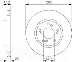 ÖN FREN AYNASI HONDA CR-V II 2.0 02-06 2.2CDTI 05-06 FR-V 1.7-1.8-2.0-2.2 05 282x23x5DLxHAVALI 986479365 0986479S47-BOSCH-45251-SCA-E00