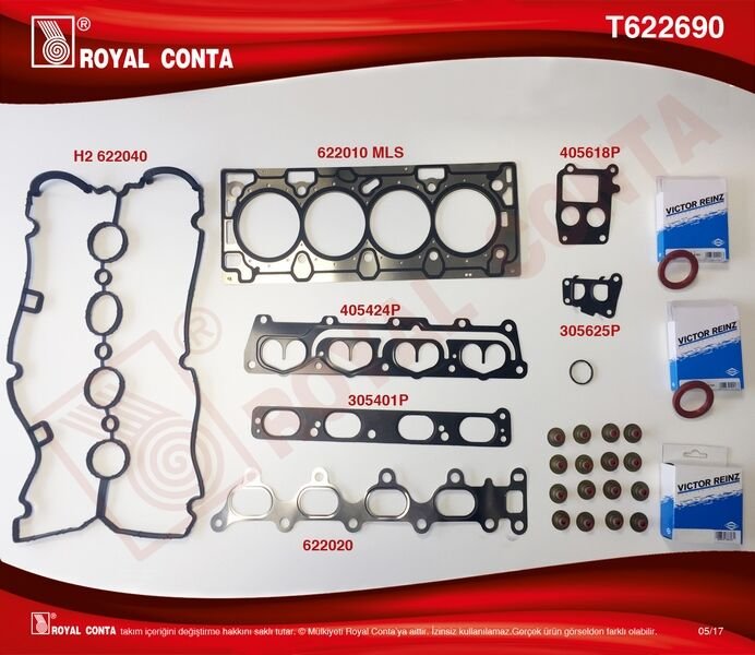 ÜST TAKIM CONTASI KEÇELİ ASTRA G-H-VECTRA C 1.6 16V Z16XEP-ROYAL T622690-1606221-93176980