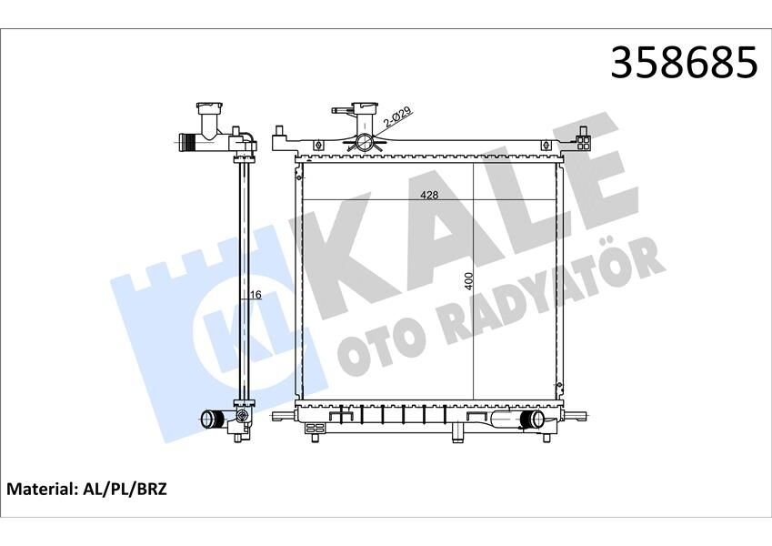 RADYATÖR AL/BRZ NISSAN MICRA IV 1.2 1.2 LPG 10 -15- MT-KALE 358685-214101HC1A-214101HC1B