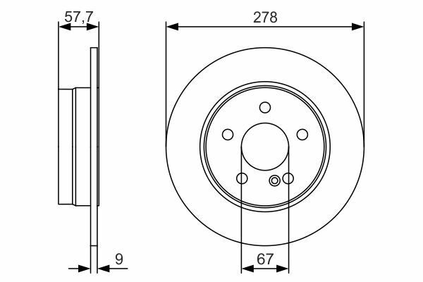 FREN DISKI ARKA MERCEDES C-CLASS W204 S204 C204-BOSCH 0986479S96-A2044230512