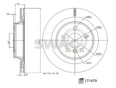 FREN DISKI ARKA BMW F39 F40 F48 F44 F45 F46 MINI F54 F60-SWAG 33100918-34216799369