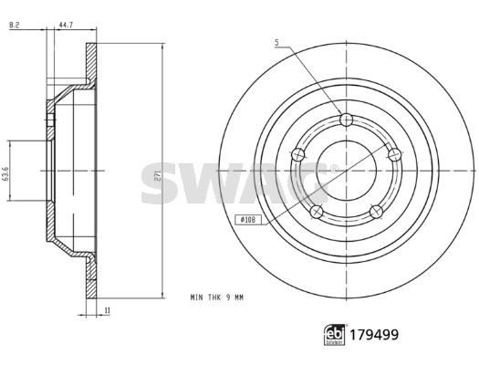 ARKA FREN DISK AYNA FORD PUMA 19 FEBI 179499-SWAG 33104934-2413300-L1TC2A315AA