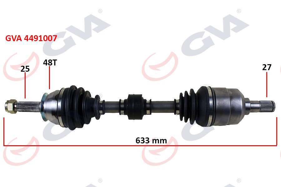 KOMPLE AKS SOL ACCENT ERA 06 1.5 CRDİ ABS Lİ 48DİŞ 633mm-GVA 4491007-495001E600-495001E610