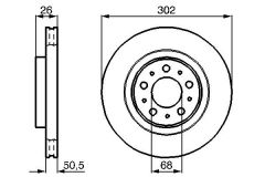 ÖN FREN AYNASI HAVALI VOLVO V70 97-00 C70 97-05 S70 96-00 XC70 97-02 302x26x5DLxHAVALI-BOSCH-272276-31262095