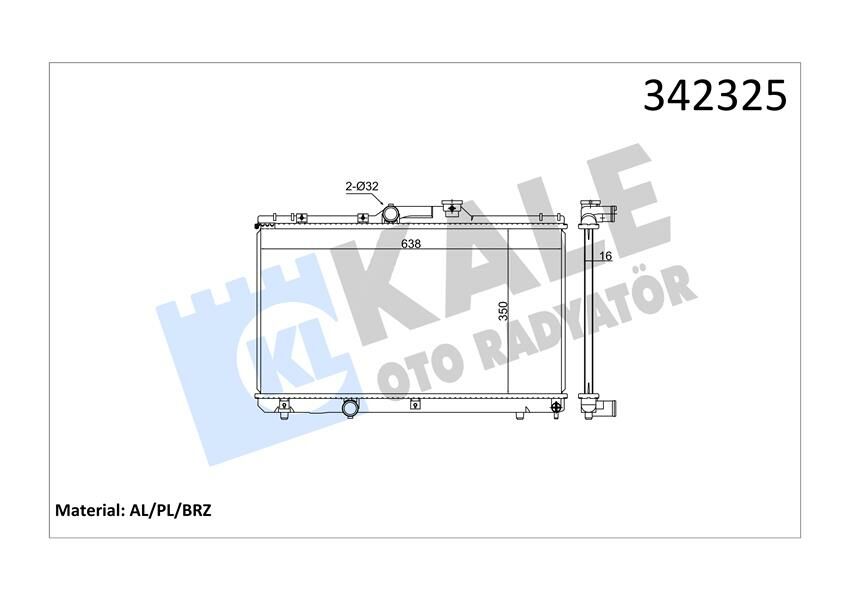 RADYATÖR TOYOTA COROLLA AE101 AL-PL-BRZ 1.3 -1.6 92-00-KALE 342325-1640002100-1640002101-1640015450