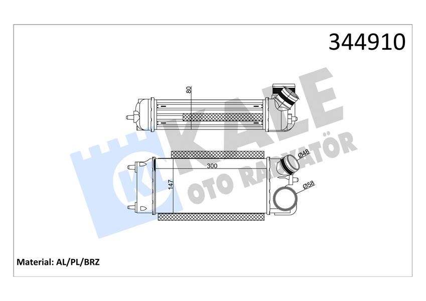 TURBO RADYATÖRÜ INTERCOOLER FIESTA 1.6 TDCİ 08 MEK AC /- AL/PL/BRZ-KALE 344910-1516720-1534670-8V519L440AB