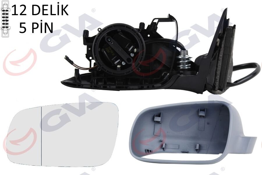 DIŞ DİKİZ AYNASI SOL PASSAT 97 ELEKTRİKLİ ISITMALI ASTARLI ASFERİK 5 FİŞ VM-189NAL-GVA-3B1857507C01C