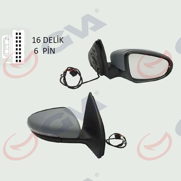 DIŞ DİKİZ AYNASI SAĞ GOLF 09 ELEKTRİKLİ ISITMALI ASTARLI SİNYALLİ KONVEKS 6 FİŞ VM-6197EHPR-GVA-5K0857508AD