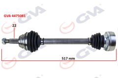 KOMPLE AKS SOL POLO 1.6 94-99 517mm-GVA 4475081-6N0407271X-6N0407271