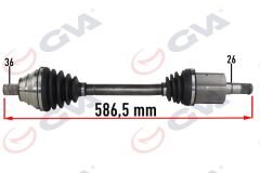 KOMPLE AKS SOL GOLF VI 1.6i AUTO. 08-13 587mm-GVA 4475053-1K0407271CQ-1K0407451PX