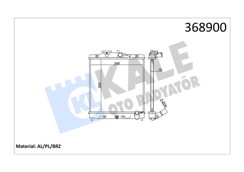 RADYATÖR CIVIC V-VI-CRX III AL/PL/BRZ 350x348x17-KALE 368900-19010P01003-19010P01004-19010P08003