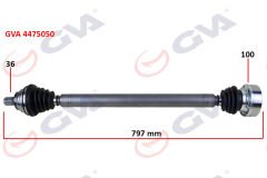 KOMPLE AKS SAĞ GOLF 5/6-A3-LEON-OCTAVIA 1.6 102 hp MAN. 797mm-GVA 4475050-1K0407272JT-1K0407272HT