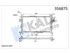 SU RADYATÖRÜ OPEL CORSA C-COMBO-TIGRA 1.3 1.7 CDTI 03 MT AC MEKANİK 600x342x23 24466780-93177424-93177593-KALE 356875-1300259-1300261-1310381-13100381