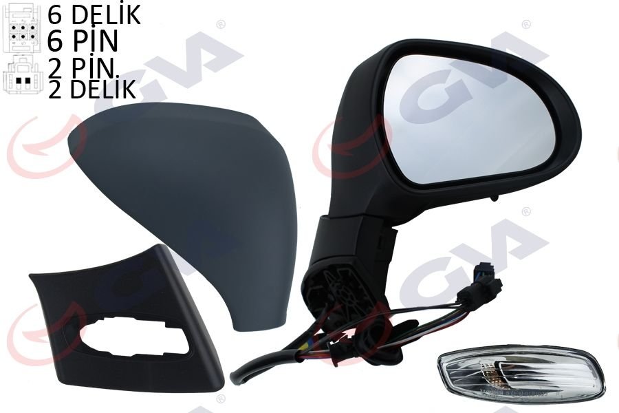 DIŞ DİKİZ AYNASI SAĞ 308 07 ELEKTRİKLİ ISITMALI SİNYALLİ ASTARLI KONVENKS VM-6308EHPL-GVA-8153.NC-8152F0-8151LW