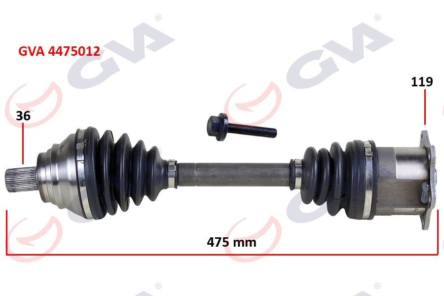 KOMPLE AKS SOL CADDY-GOLF5-JETTA-PASSAT 1.9-2.0 TDİ 03-09 475mm-GVA 4475012-1K0407271BF-1K0407271BQ-1K0407271