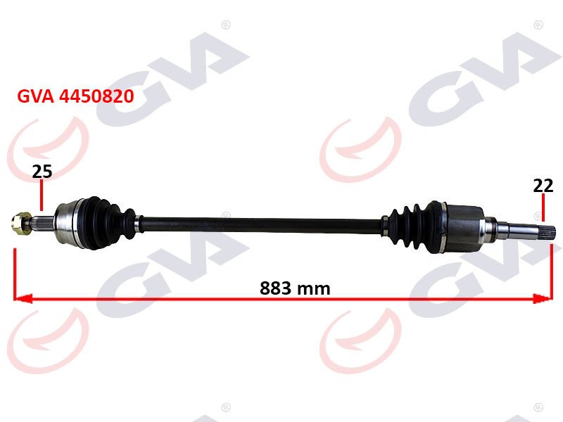 KOMPLE AKS SAĞ BIPPER 1.4 HDI 07 883mm-GVA 4450820-3273.TC