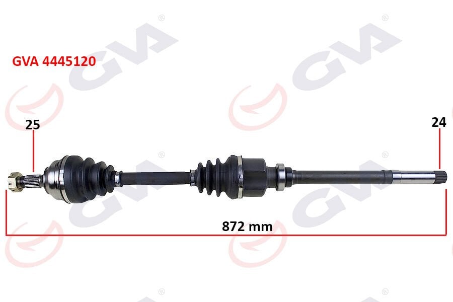 KOMPLE AKS SAĞ PARTNER-BERLINGO 96-08 1.9D 872mm-GVA 4445120-3273.K7-96167304