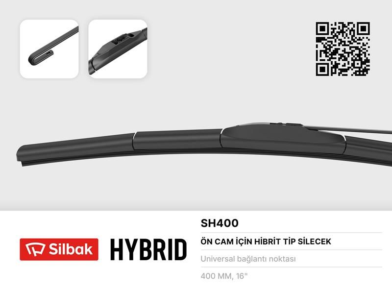 SİLECEK SÜPÜRGESİ HYBRID TİPİ 400mm ÜNİVERSAL-SILBAK SH400