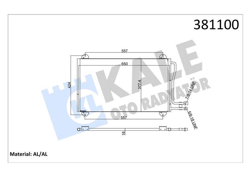 KLIMA RADYATORU MERCEDES SPRINTER B901 B905 95 06-KALE 381100-A9015000454