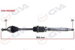 ÖN KOMPLE AKS SAĞ TRANSIT CONNECT 1.8 TDCI 02 14 75-90-110PS 960mm-GVA 4433001-9T163B436AA-2T143B436AH