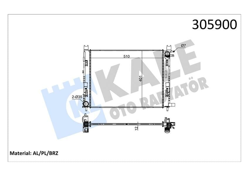 MOTOR SU RADYATORU CAPTUR I 12 CLIO IV 12 DOKKER 12 SYMBOL III 14 SANDERO II 12 0.9 TCE 1.2 TCE 1.5 DCI 1.6 506x414x18-KALE 0518591AB-214107326R-214100055R-214102590R
