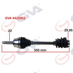 KOMPLE AKS SOL PALIO 1.2-1.4-1.6 16V AKS LALE SİZ 503mm-GVA 4421002-46307898