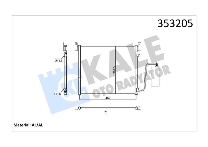 KONDENSER OPEL SIGNUM-VECTRA C GTS-KALE 353205-1850117-12775542-12805059-13106817