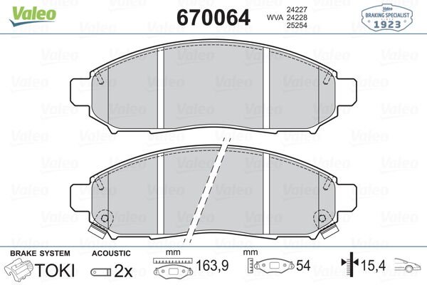 ÖN BALATA NISSAN NAVARA 2.5DCI 3.5 05 10 PATHFINDER 2.5DCI 4.0 05 10 41060EB325-VALEO 670064-41060CC090-DA060EB326-WVA24227