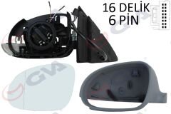 DIŞ DİKİZ AYNASI SOL JETTA 04 GOLF V 05 ELEKTRİKLİ ISITMALI SİNYALLİ ASTARLI ASFERİK 7 FİŞ VM-381EHPAL-GVA-1K1857502AR9B9-1K1857507BG