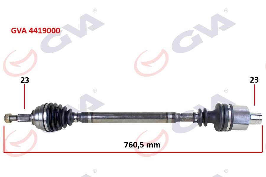 KOMPLE AKS SAĞ DACIA LOGAN-SANDERO 1.5 DCİ 04-12 760mm-GVA 4419000-8200503359-7711497480-8200499306
