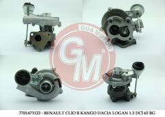 TURBO KOMPLE CLIO II 01 SYMBOL 02 KANGO 02 DACIA LOGAN 05 MICRA 03 1.5DCI K9K 65 BG-GUA-7701473122-8200022735-8200351439
