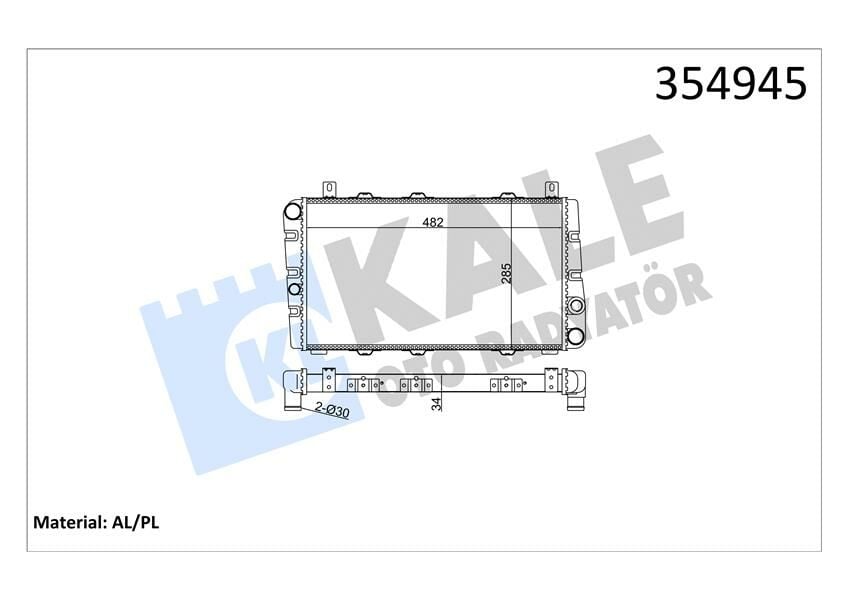RADYATÖR AL/PL/BRZ SKODA FAVORIT-FELICIA I-FELICIA II RADYATÖR-KALE 354945-6U0121251-115610500-115610502